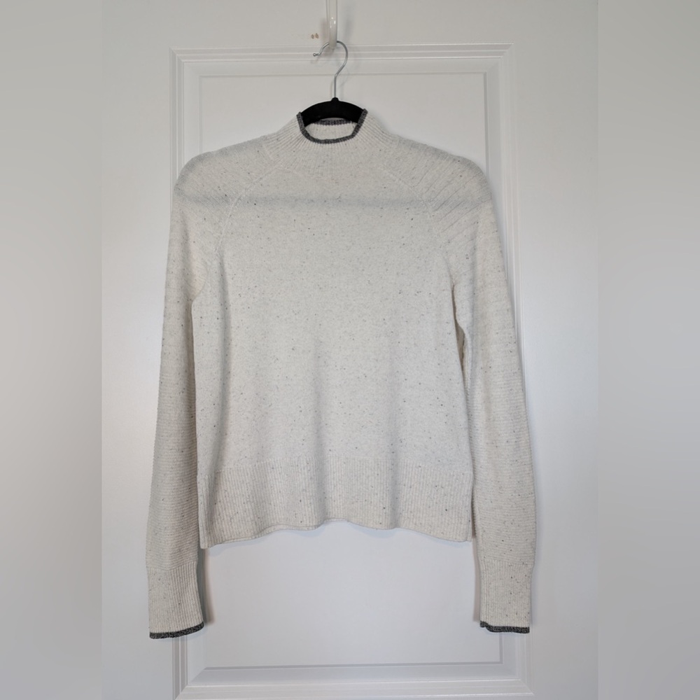 Smartwool Women’s Edgewood Mock Neck Lightweight Sweater Gray Donegal Sz XS